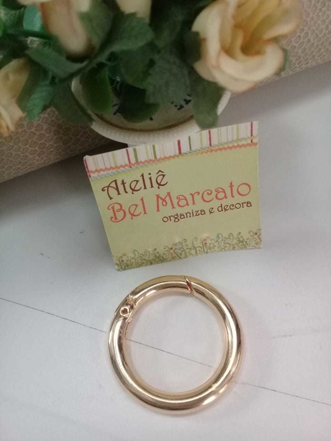 Argola articulada, mosquetão articulado grossa G dourada 1 peça