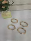 Argola articulada oval média dourada 4 peças