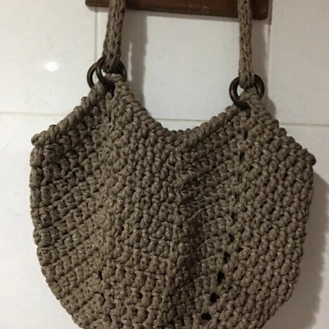 Argola para bolsa de crochê de madeira pacote com 4 peças