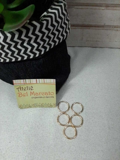 Argola para bolsa de crochê dourada 1 cm pacote com 10 peças