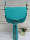Bolsa transversal de couro legítimo pingente franja tiffany