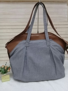 Bolsa de ombro modelo Imagine jeans e alças tecido