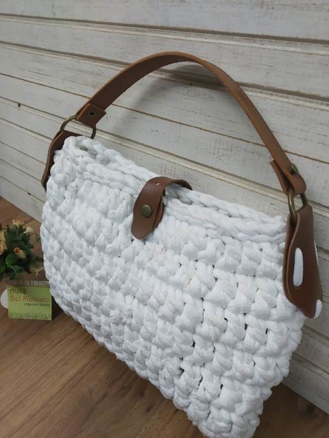 Kit bolsa crochê couro eco 1 alça 45cm+ 1 par detalhe+1 fecho com botão imã