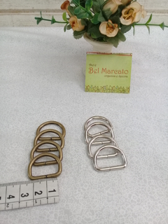 Meia argola para bolsa de crochê de 2 cm pacote com 4 peças níquel ou ouro velho