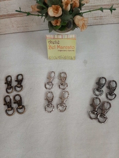 Mosquetões para bolsa de crochê de 0,8cm pacote com 4 peças