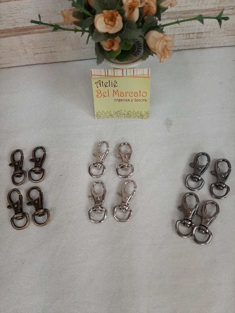 Mosquetões para bolsa de crochê de 0,8cm pacote com 4 peças
