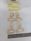 Mosquetão para alça dourado 2,50 cm pacote com 4 peças
