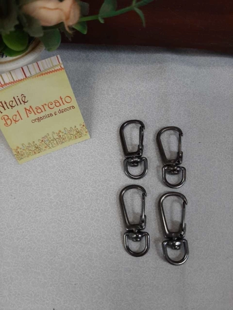 Mosquetão para bolsa 0,8 cm simples pacote com 4 peças