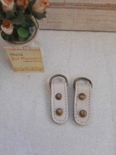 Porta alça para bolsa couro legítimo 1 par com ferragem ouro velho - loja online