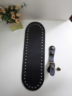 KIT PARA BOLSA DE CROCHÊ COURO LEGÍTIMO 1 FUNDO E 1 FECHO