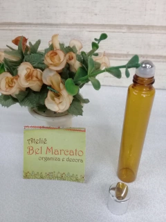 Roll-on para óleos essenciais vidro 10 ml âmbar kit com 10 - comprar online