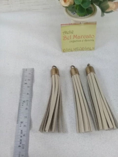 Tassel couro legítimo diversas CORES tamanho de 8 cm ouro velho - Ateliê Bel Marcato