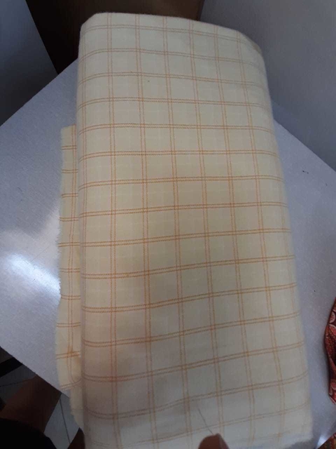 Flanela xadrez amarelo bebê