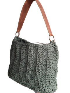Alça Chic couro legítimo duplo Argolas Articulada 44cm Artesanal Exclusiva 1pç