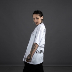 Remera Over Bulky 912 Blanca / Línea Pesada - tienda online