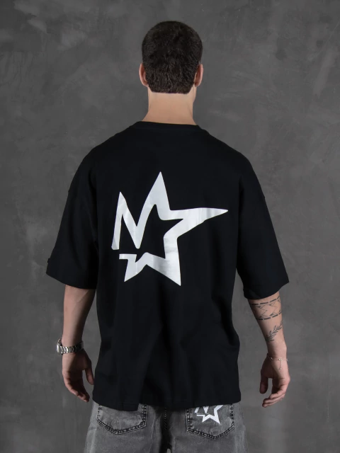 Remera Over Star Negro - comprar online