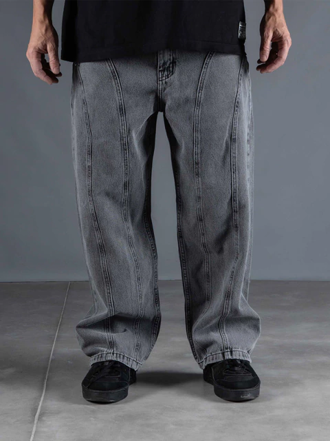 Pantalón Baggy Divide Gris - comprar online