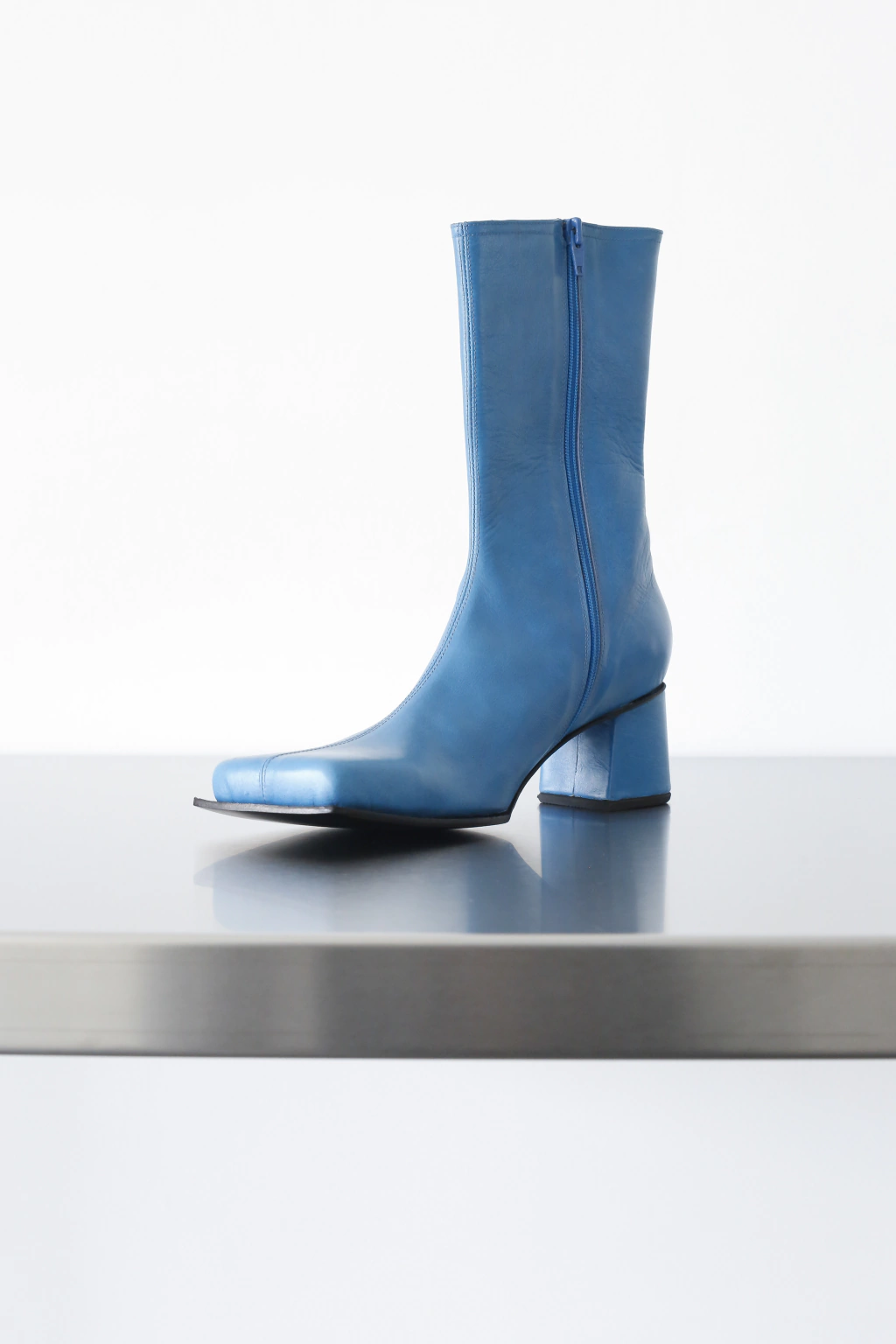 Bota Cuadrada Media - Azul