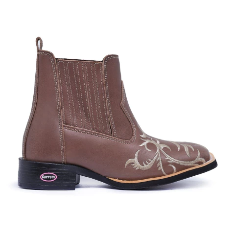 Bota Botina Feminina Tribal Bege Couro Legitimo - comprar online