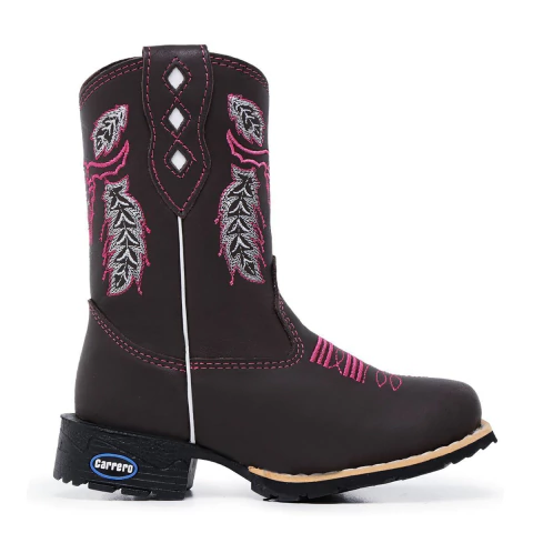 Bota Texana Infantil Boi Flores Rosa - comprar online