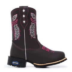 Bota Texana Infantil Boi Flores Rosa - comprar online