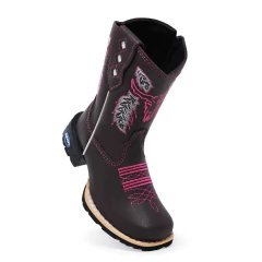 Bota Texana Infantil Boi Flores Rosa - loja online