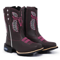 Bota Texana Infantil Boi Flores Rosa na internet