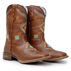 Bota Texana Feminina Couro Legitimo Sola Café na internet