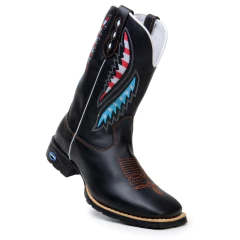 Bota Texana Masculina Arame Estados Unidos Couro Legitimo - Django Boots - Botas Texanas Country em Couro, Adulta, Infantil, Masculina e Feminina