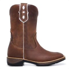 Bota Texana Masculina Couro Legitimo Lisa Jump - comprar online