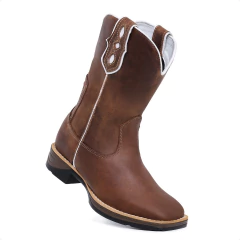 Bota Texana Masculina Couro Legitimo Lisa Jump - loja online