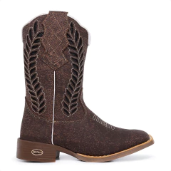 Bota Texana Feminina Laser Couro Legitimo - comprar online