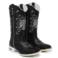 Bota Feminina Texana Cruz Sola Branca - loja online