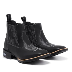 Botina Masculina Cano Curto Bordado Preta na internet