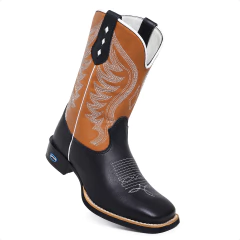 Bota Texana Masculina Bordado Tribal Bico Quadrado - loja online