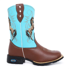Bota Texana Infantil Cavalo Azul Com Ziper - comprar online