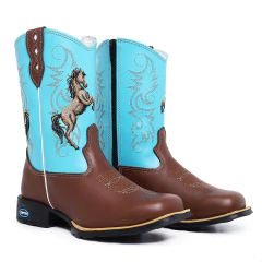 Bota Texana Infantil Cavalo Azul Com Ziper na internet