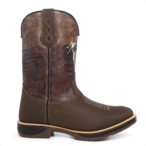 Bota Texana Masculina Couro Sublimado Sola Jump - comprar online