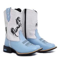 Bota Texana Infantil Cavalo Azul Bebe Com Ziper na internet