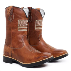 Bota Texana Masculina Bandeira Jump Couro Legitimo na internet