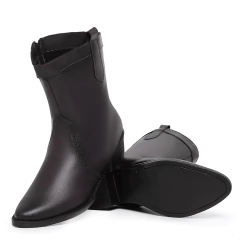 Bota Texana Botina Bico Fino Café - Django Boots - Botas Texanas Country em Couro, Adulta, Infantil, Masculina e Feminina
