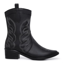 Bota Texana Botina Bico Fino Bordado Dona Ju - comprar online
