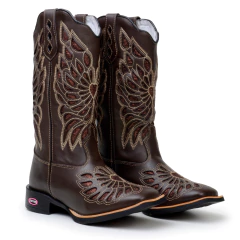 Bota Texana Feminina Laser Couro Legitimo Coração na internet