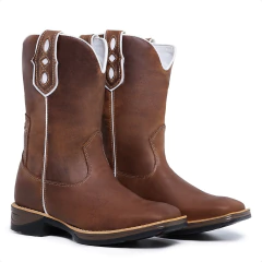 Bota Texana Masculina Couro Legitimo Lisa Jump na internet