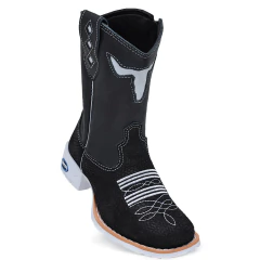 Bota Texana Infantil Snaker Preta Com Ziper Sola Branca - loja online