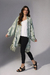 Kimono Estampa Garça Sálvia com Franja
