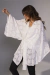 Kimono Devorê Floral Off-White