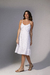 Vestido Midi Tricoline Off-White Lurex