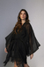 Kimono Preto Estruturado Dots com Franja - comprar online