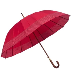 Sombrinha Longa de Madeira Barrado de Bolinha Pequena 16 Varetas - comprar online